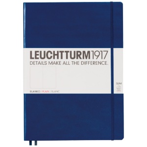 LEUCHTTURM1917 Notebook Master Slim A4+ Hardcover 8.75"x12.5" Plain Navy