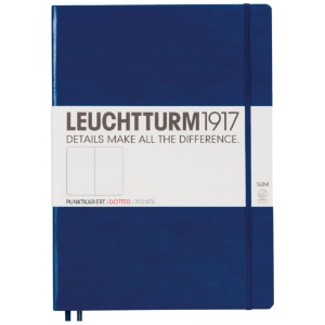 LEUCHTTURM1917 Notebook Master Slim A4+ Hardcover 8.75"x12.5" Dot Navy