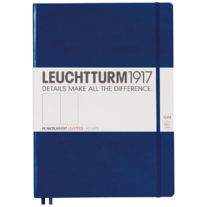 Leuchtturm1917 A4+ Notebook Master Slim Hardcover Dot 8.75"x12.5" Navy