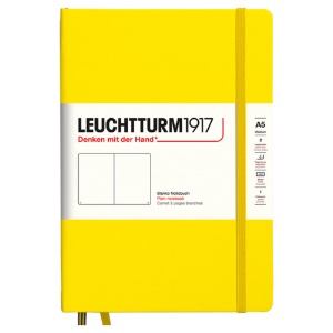 Leuchtturm1917 A5 Notebook Medium Hardcover Plain 5.8"x8.3" Lemon