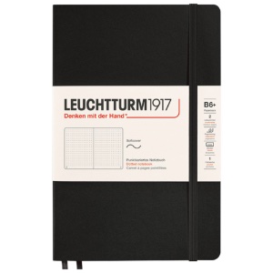 LEUCHTTURM1917 Notebook Paperback B6+ Softcover 5"x7-1/2" Dot Black