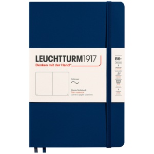 Leuchtturm1917 B6+ Notebook Paperback Softcover Plain 5"x7.5" Navy