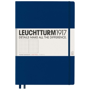 LEUCHTTURM1917 Notebook Master A4+ Hardcover 8.75"x12.5" Dot Navy