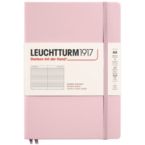LEUCHTTURM1917 Notebook Medium A5 Hardcover 5-3/4"x8-1/4" Ruled Powder