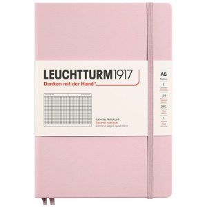 LEUCHTTURM1917 Notebook Medium A5 Hardcover 5-3/4"x8-1/4" Square Powder