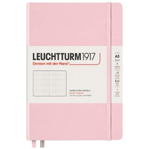 LEUCHTTURM1917 Notebook Medium A5 Hardcover 5-3/4"x8-1/4" Dot Powder