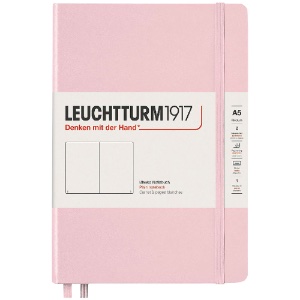 Leuchtturm1917 A5 Notebook Medium Hardcover Plain 5.8"x8.3" Powder