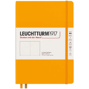 LEUCHTTURM1917 Notebook Medium A5 Hardcover 5-3/4"x8-1/4" Plain Rising Sun
