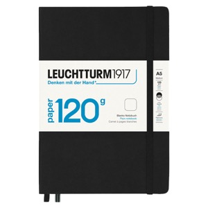 LEUCHTTURM1917 Edition 120 Notebook A5 Hardcover 5-3/4"x8-1/4" Plain Black