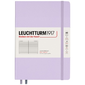 Leuchtturm1917 A5 Notebook Medium Hardcover Ruled 5.8"x8.3" Lilac