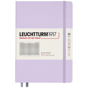 LEUCHTTURM1917 Notebook Medium A5 Hardcover 5-3/4"x8-1/4" Square Lilac