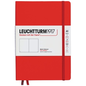 Leuchtturm1917 A5 Notebook Medium Hardcover Plain 5.8"x8.3" Fox Red