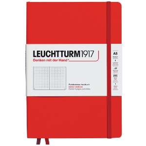 Leuchtturm1917 A5 Notebook Medium Hardcover Dot 5.8"x8.3" Fox Red