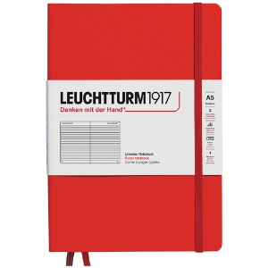 Leuchtturm1917 A5 Notebook Medium Hardcover Ruled 5.8"x8.3" Fox Red
