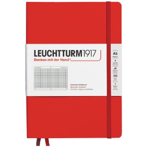 Leuchtturm1917 A5 Notebook Medium Hardcover Square 5.8"x8.3" Fox Red