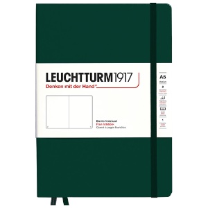 LEUCHTTURM1917 Notebook Medium A5 Hardcover 5-3/4"x8-1/4" Plain Forest Green
