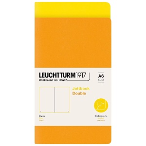 Leuchtturm1917 A6 Jottbook Double Plain 2 Pack 3.5"x6" Lemon/Rising Sun