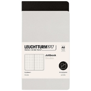 Leuchtturm1917 A6 Jottbook Double Dot 2 Pack 3.5"x6" Light Grey/Black