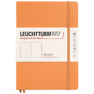 LEUCHTTURM1917 Notebook Medium A5 Hardcover 5-3/4"x8-1/4" Plain Apricot