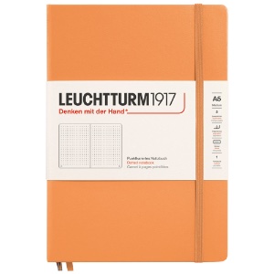 LEUCHTTURM1917 Notebook Medium A5 Hardcover 5-3/4"x8-1/4" Dot Apricot
