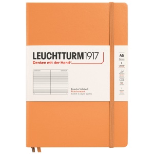 LEUCHTTURM1917 Notebook Medium A5 Hardcover 5-3/4"x8-1/4" Ruled Apricot