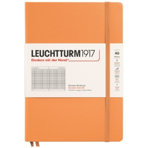 LEUCHTTURM1917 Notebook Medium A5 Hardcover 5-3/4"x8-1/4" Square Apricot