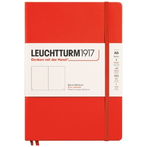 LEUCHTTURM1917 Notebook Medium A5 Hardcover 5-3/4"x8-1/4" Plain Lobster