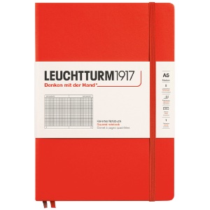 LEUCHTTURM1917 Notebook Medium A5 Hardcover 5-3/4"x8-1/4" Square Lobster