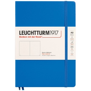 LEUCHTTURM1917 Notebook Medium A5 Hardcover 5-3/4"x8-1/4" Plain Sky