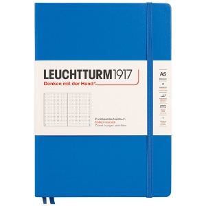 LEUCHTTURM1917 Notebook Medium A5 Hardcover 5-3/4"x8-1/4" Dot Sky