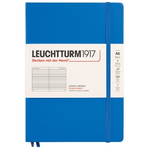 LEUCHTTURM1917 Notebook Medium A5 Hardcover 5-3/4"x8-1/4" Ruled Sky