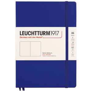 LEUCHTTURM1917 Notebook Medium A5 Hardcover 5-3/4"x8-1/4" Plain Ink
