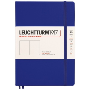 Leuchtturm1917 A5 Notebook Medium Hardcover Plain 5.8"x8.3" Ink