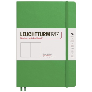 Leuchtturm1917 A5 Notebook Medium Hardcover Plain 5.8"x8.3" Spring Leaf