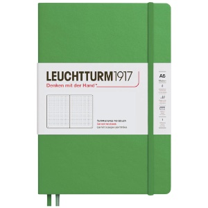 Leuchtturm1917 A5 Notebook Medium Hardcover Dot 5.8"x8.3" Spring Leaf