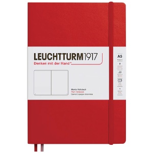 Leuchtturm1917 A5 Notebook Medium Hardcover Plain 5.8"x8.3" Cherry