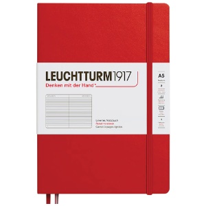 Leuchtturm1917 A5 Notebook Medium Hardcover Ruled 5.8"x8.3" Cherry