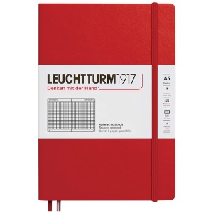 Leuchtturm1917 A5 Notebook Medium Hardcover Square 5.8"x8.3" Cherry