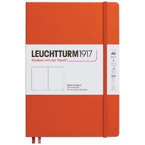 Leuchtturm1917 A5 Notebook Medium Hardcover Plain 5.8"x8.3" Pumpkin