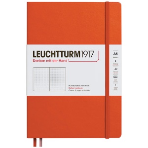 Leuchtturm1917 A5 Notebook Medium Hardcover Dot 5.8"x8.3" Pumpkin