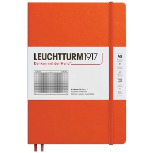 Leuchtturm1917 A5 Notebook Medium Hardcover Square 5.8"x8.3" Pumpkin