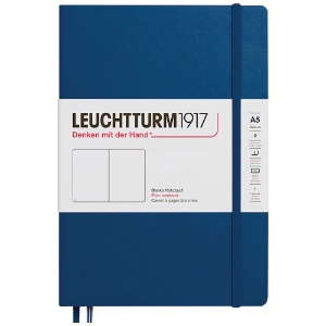 Leuchtturm1917 A5 Notebook Medium Hardcover Plain 5.8"x8.3" Indigo