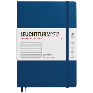 Leuchtturm1917 A5 Notebook Medium Hardcover Ruled 5.8"x8.3" Indigo