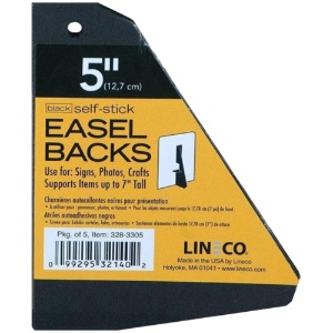 Lineco Self-Adhesive Black Easel Backs 5-Pack 5"