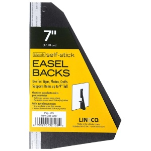 Lineco Self-Adhesive Black Easel Backs 5-Pack 7"