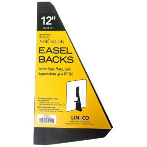 Lineco Self-Adhesive Black Easel Backs 5-Pack 12"