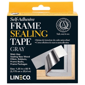 Lineco Self-Adhesive Foil Back Frame Sealing Tape 1.25"x85ft Gray