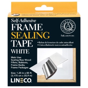 Lineco Self-Adhesive Foil Back Frame Sealing Tape 1.25"x85ft White
