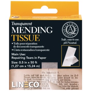 Lineco Transparent Mending Tissue 0.5"x50ft