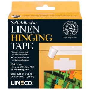 Lineco Self-Adhesive Linen Hinging Tape 1.25"x35ft White